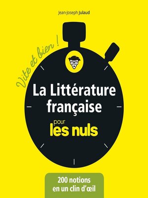 cover image of La littérature française pour les Nuls--Vite et bien